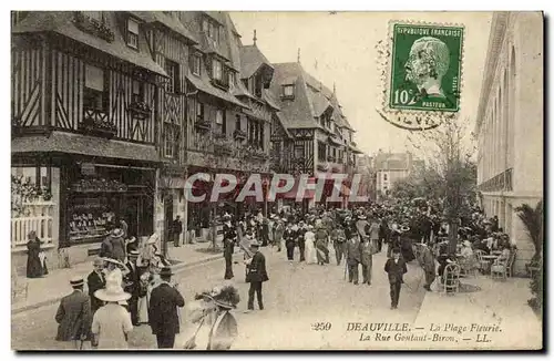 Ansichtskarte AK Deauville La Plage Fleurie La Rue Gontaut Brion