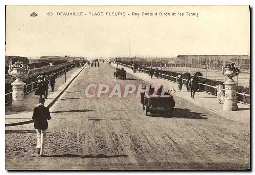 Ansichtskarte AK Deauville Plage Fleurie Rue Gontaut Biron et les Tennis