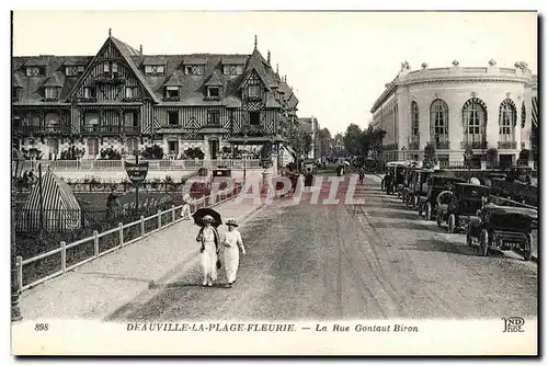 Ansichtskarte AK Deauville La Plage Fleurie La Rue Gontaut Biron