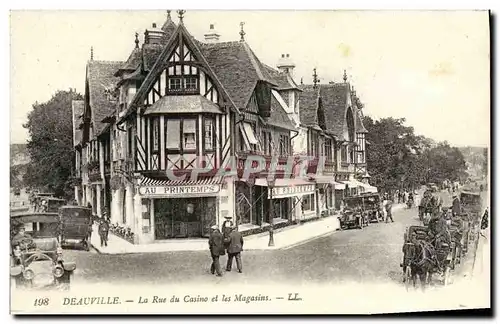 Ansichtskarte AK Deauville La Rue du Casino et les Magasins Au printemps