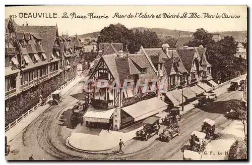 Cartes postales Deauville La Plage Fleurie Rues de l Ecluse et Desire le Hoc Vers Le Casino Magasin au Printemps