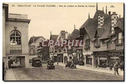 Cartes postales Deauville La Plage Fleurie Rue du casino et Entree du Casino Magasin au Printemps