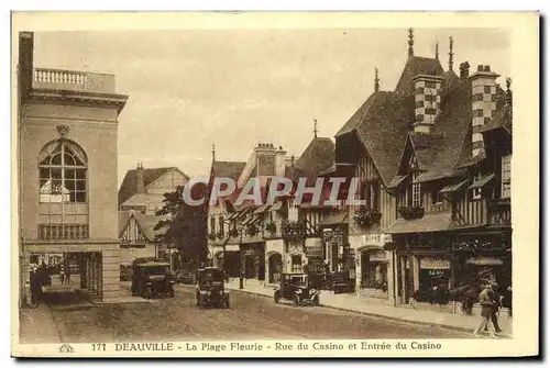 Cartes postales Deauville La Plage Fleurie Rue du Casino et Entree du Casino