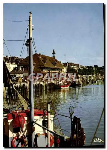 Moderne Karte Deauville Trouville Le Port et la Poissonnerie Bateaux