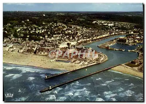 Cartes postales moderne Deauville Trouville Vue aerienne sur le Port et les Jetees