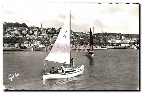 Moderne Karte Deauville La Plage Fleurie Le Port Bateaux