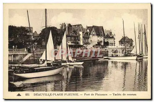 Cartes postales Deauville La Plage Fleurie Port de Plaisance Yachts de course Bateaux