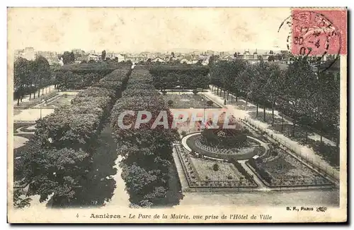 Cartes postales Asnieres Le Parc de la Mairie Vue prise de l Hotel de Ville