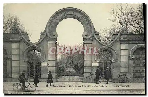 Cartes postales Asnieres Entree du Cimetiere des Chiens Velo Cycle Cycliste