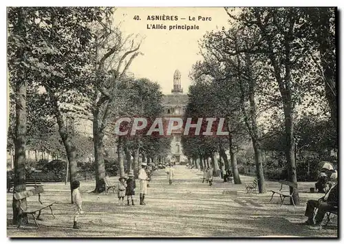 Cartes postales Asnieres Le Parc L Allee principale