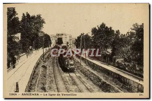 Ansichtskarte AK Asnieres La Ligne de Versailles Train