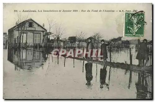 Ansichtskarte AK Asnieres Les Inondations de Janvier Rue du Fosse de l Aumone