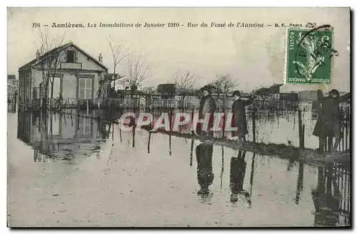 Cartes postales Asnieres Les Inondations de Janvier Rue du Fosse de l Aumone