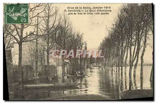 Ansichtskarte AK Asnieres Le Quai d Asnieres pres du pont de Clichy inondations