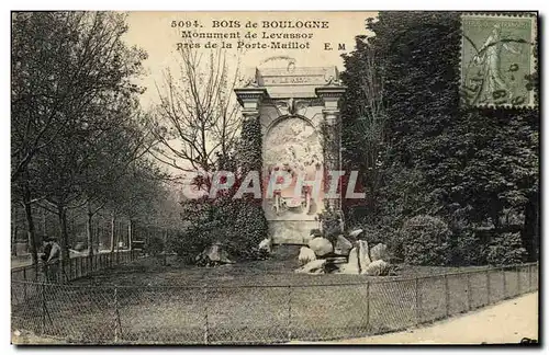 Cartes postales Bois de Boulogne Monument de Levassor pres de la Porte Maillot