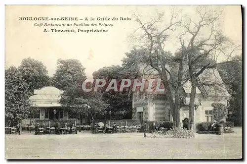 Cartes postales Boulogne sur Seine A la Grille du Bois Cafe restaurant du pavillon des princes Thevenot