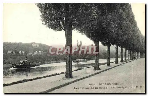 Cartes postales Billancourt Les Bords de la Seine La Navigation Bateau