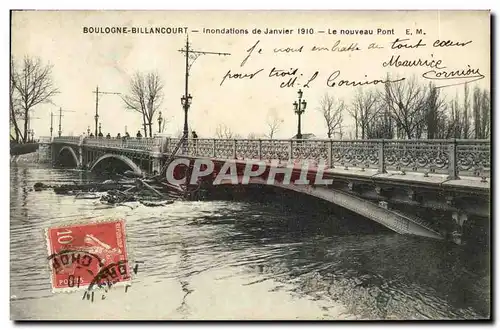 Cartes postales Boulogne Billancourt Inondations de Janvier 1910 Le Nouveau Pont