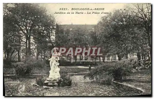 Cartes postales Boulogne sur Seine Jardins de la Marie La Piece d eau