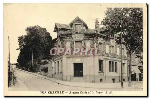 Cartes postales Chaville Avenue Curie et la Poste