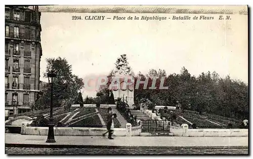 Ansichtskarte AK Clichy Place de la Republique Bataille de Fleurs