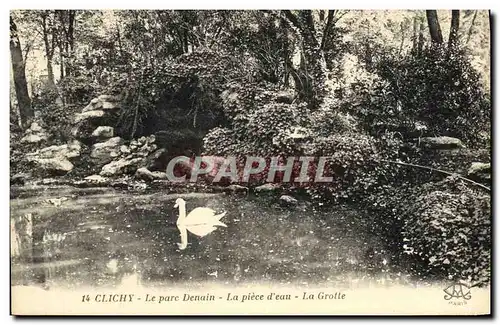 Cartes postales Clichy Le Parc Denain La piece d eau La Grotte Cygne
