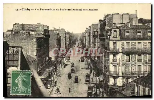 Cartes postales Clichy Vue Panoramique du Boulevard National vers Asnieres
