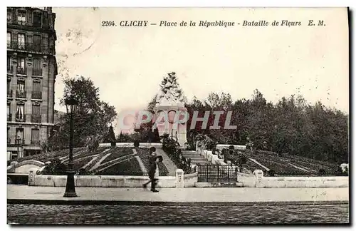 Ansichtskarte AK Clichy Place de la Republique Bataille de Fleurs