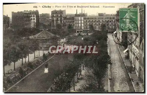 Ansichtskarte AK Clichy Place des Fetes et Boulevard National Panorama