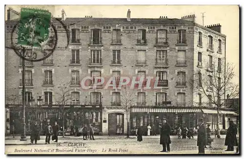 Cartes postales Clichy Boulevard National et Boulevard Victor Hugo Le Rond Point