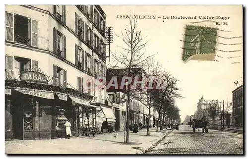 Cartes postales Clichy Le Boulevard Victor Hugo Tabac