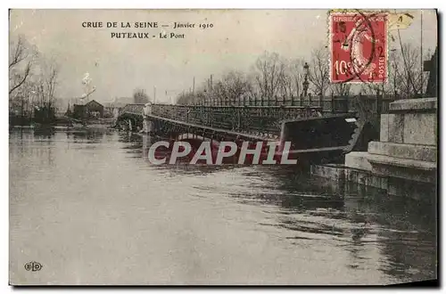 Cartes postales Puteaux Le Pont Janvier 1910 Inondations