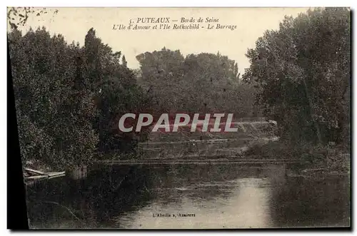 Cartes postales Puteaux Bords de Seine L ile d amour et l ile Rothschild Le barrage