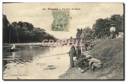 Cartes postales Puteaux Un tour de Seine Peche Pecheurs