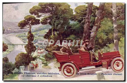 Cartes postales Double Phaeton entrees laterales de Dion Bouton Puteaux Automobile