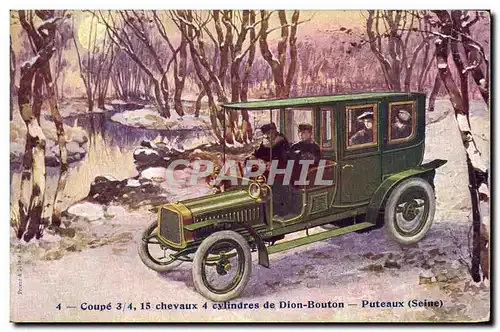 Cartes postales Coupe Chevaux Cylindres de Dion Bouton Puteaux Automobile