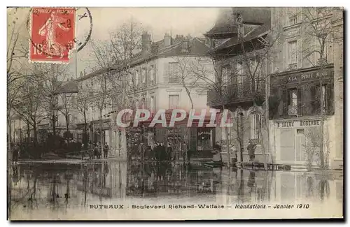 Cartes postales Puteaux Boulevard Richard Wallace Inondatiosn Javier 1910