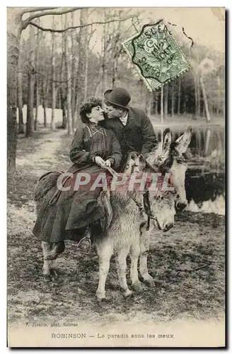 Cartes postales Robinson Le Paradis sous les cieux Anes TOP