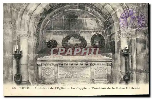 Ansichtskarte AK Rueil Interieur de l Eglise La Crypte Tombeau de la Reine Hortense