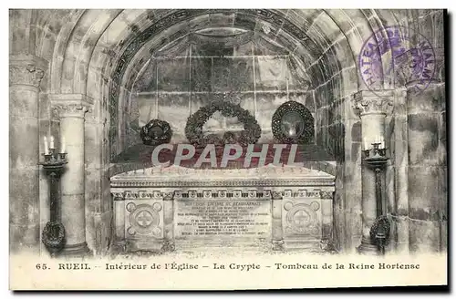 Cartes postales Rueil Interieur de l Eglise La Crypte Tombeau de la Reine Hortense
