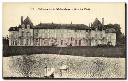 Cartes postales Chateau de la Malmaison cote du Parc cygne