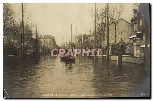Cartes postales Crue de la Seine Rueil Avenue du Chemin de Fer