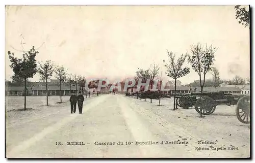 VINTAGE POSTCARD Rueil Barracks of the 16th Battalion D Militaria Artillery�