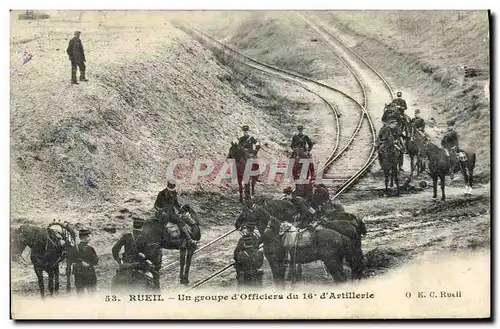 Cartes postales Rueil Un groupe d Officiers du 16eme d Artillerie Militaria