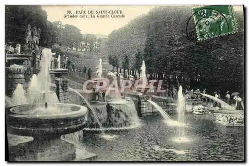 Ansichtskarte AK Parc de Saint Cloud Grandes eaux La Grande Cascade