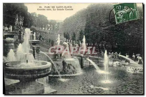 Cartes postales Parc de Saint Cloud Grandes eaux La Grande Cascade