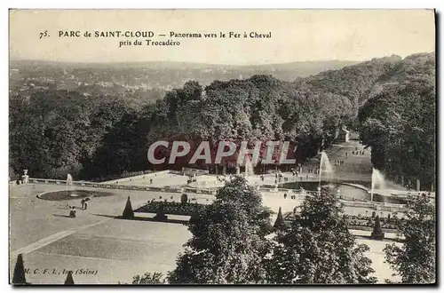 Ansichtskarte AK Parc de Saint Cloud Panorama vers les Fer a Cheval pris du Trocadero