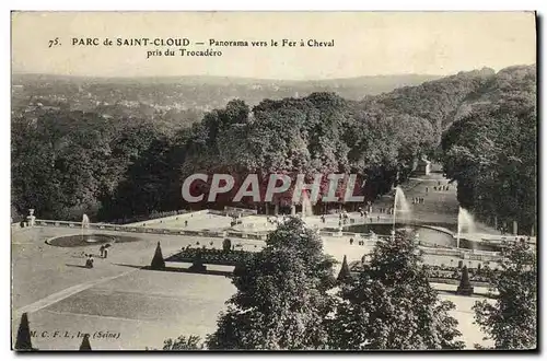 Cartes postales Parc de Saint Cloud Panorama vers les Fer a Cheval pris du Trocadero
