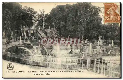 Ansichtskarte AK St Cloud Le Parc Grandes Eaux La Grande Cascade Vue generale