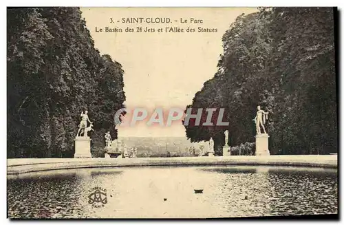 Cartes postales Saint Cloud Le Parc Les Bassins des Jets et l Allee des Statues